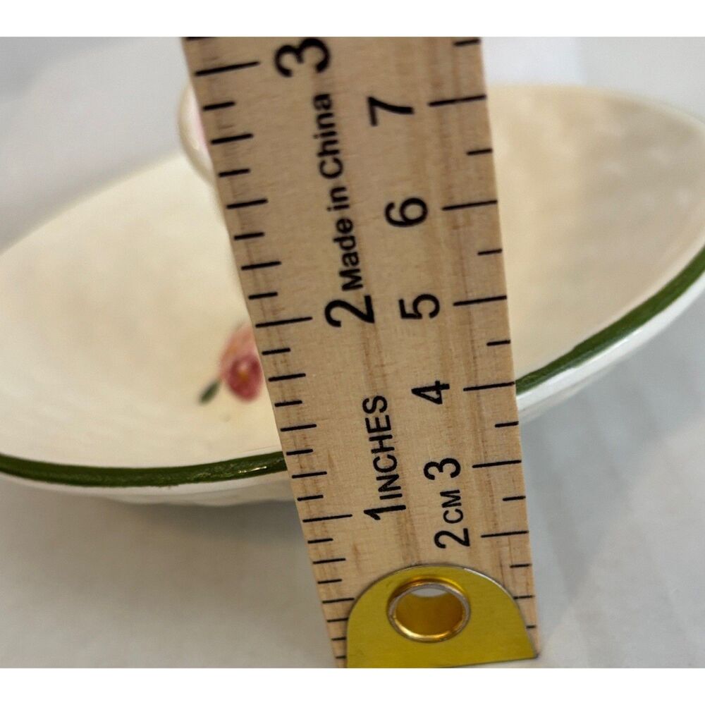 Vintage 1985 Avon Bunny Rabbit Trinket Dish Basketweave Easter Candy Bowl Vanity - Picture 4 of 5